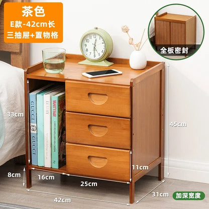 Bamboo Nightstands Bedside Tables with Open Storage Compartments Modern Side Table Easy To Assemble End Table for Bedroom