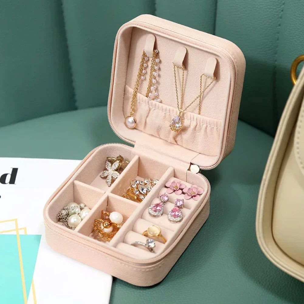 Jewelry Display Holder PU Jewelry Organizer Travel Jewelry Boxes Portable Jewelry Box Leather Storage organizador Earring Holder