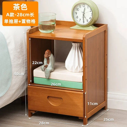 Bamboo Nightstands Bedside Tables with Open Storage Compartments Modern Side Table Easy To Assemble End Table for Bedroom