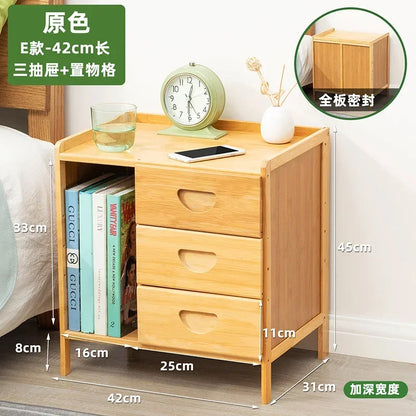 Bamboo Nightstands Bedside Tables with Open Storage Compartments Modern Side Table Easy To Assemble End Table for Bedroom