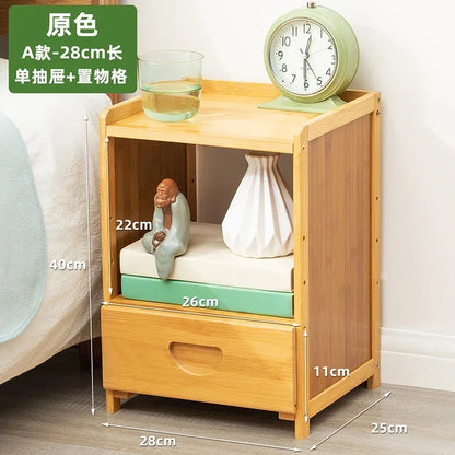 Bamboo Nightstands Bedside Tables with Open Storage Compartments Modern Side Table Easy To Assemble End Table for Bedroom
