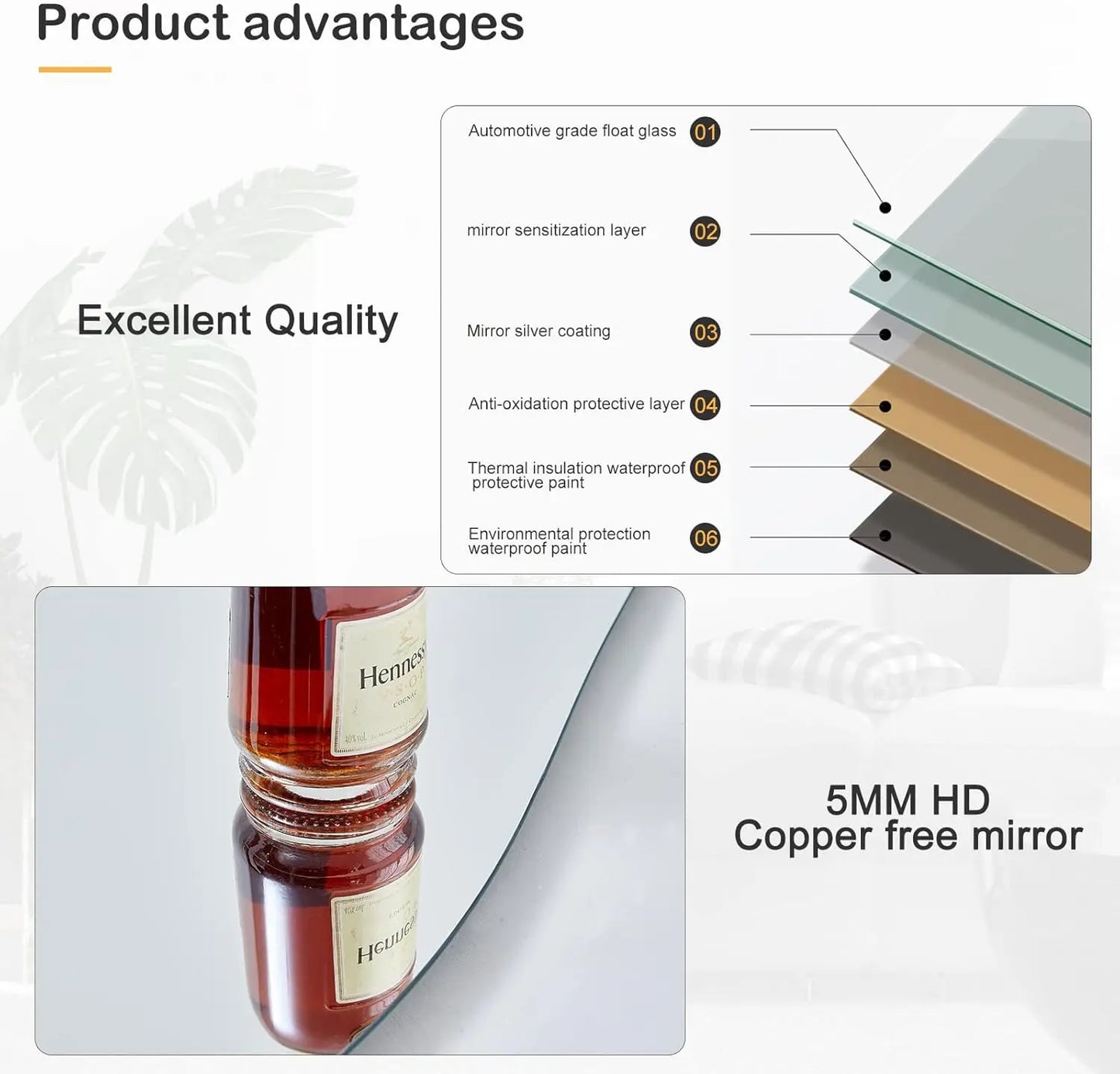 63" x 24" Wall Mirror, Flannel Wrapped Wooden Frame Full Body Mirror, Irregular Wavy Mirror Hanging or Leaning Against Wall