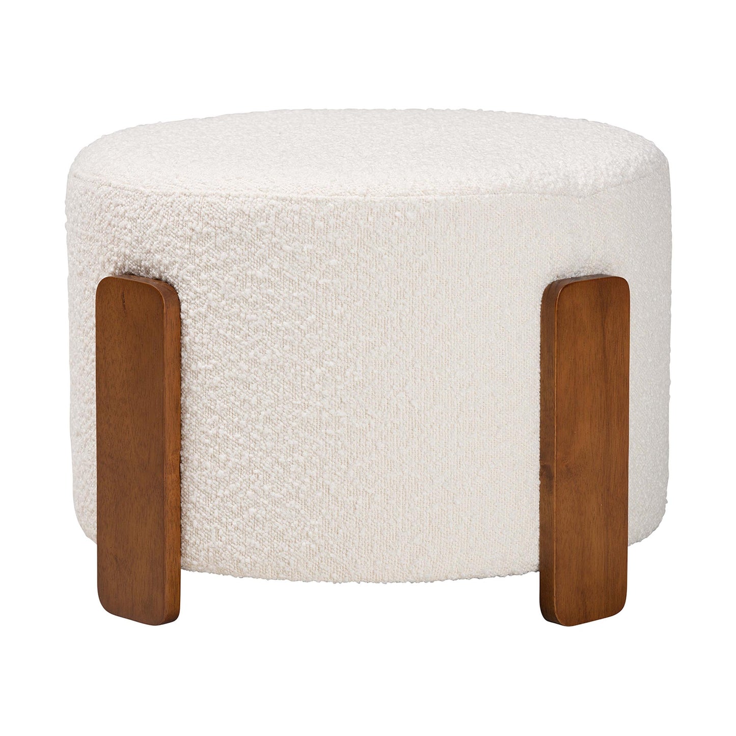Finlay Japandi Footstool, One Size, Walnut Brown