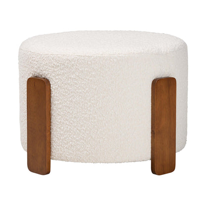 Finlay Japandi Footstool, One Size, Walnut Brown