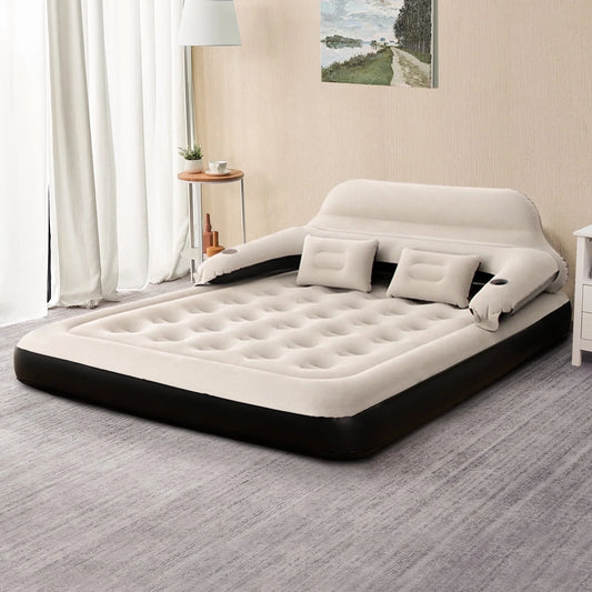 Queen Size 9" Air Mattress with Headboard, Air Couch Sofa Bed