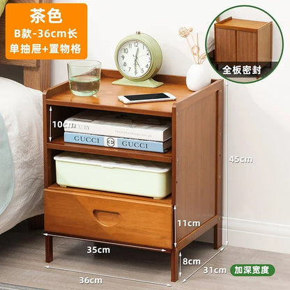 Bamboo Nightstands Bedside Tables with Open Storage Compartments Modern Side Table Easy To Assemble End Table for Bedroom