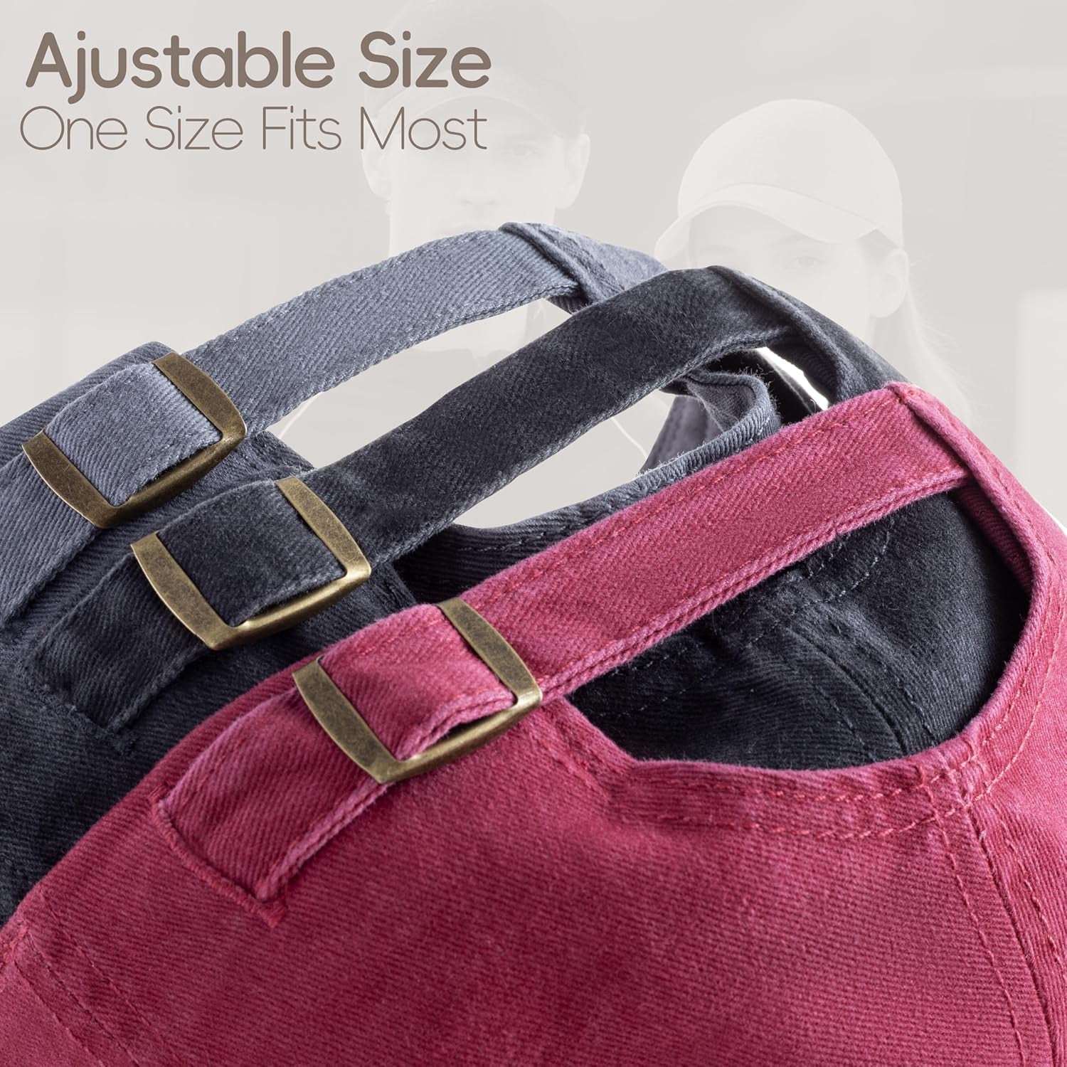 2-Pack Adjustable Vintage Washed Cotton Baseball Caps for Golf Enthusiasts - Unisex Design