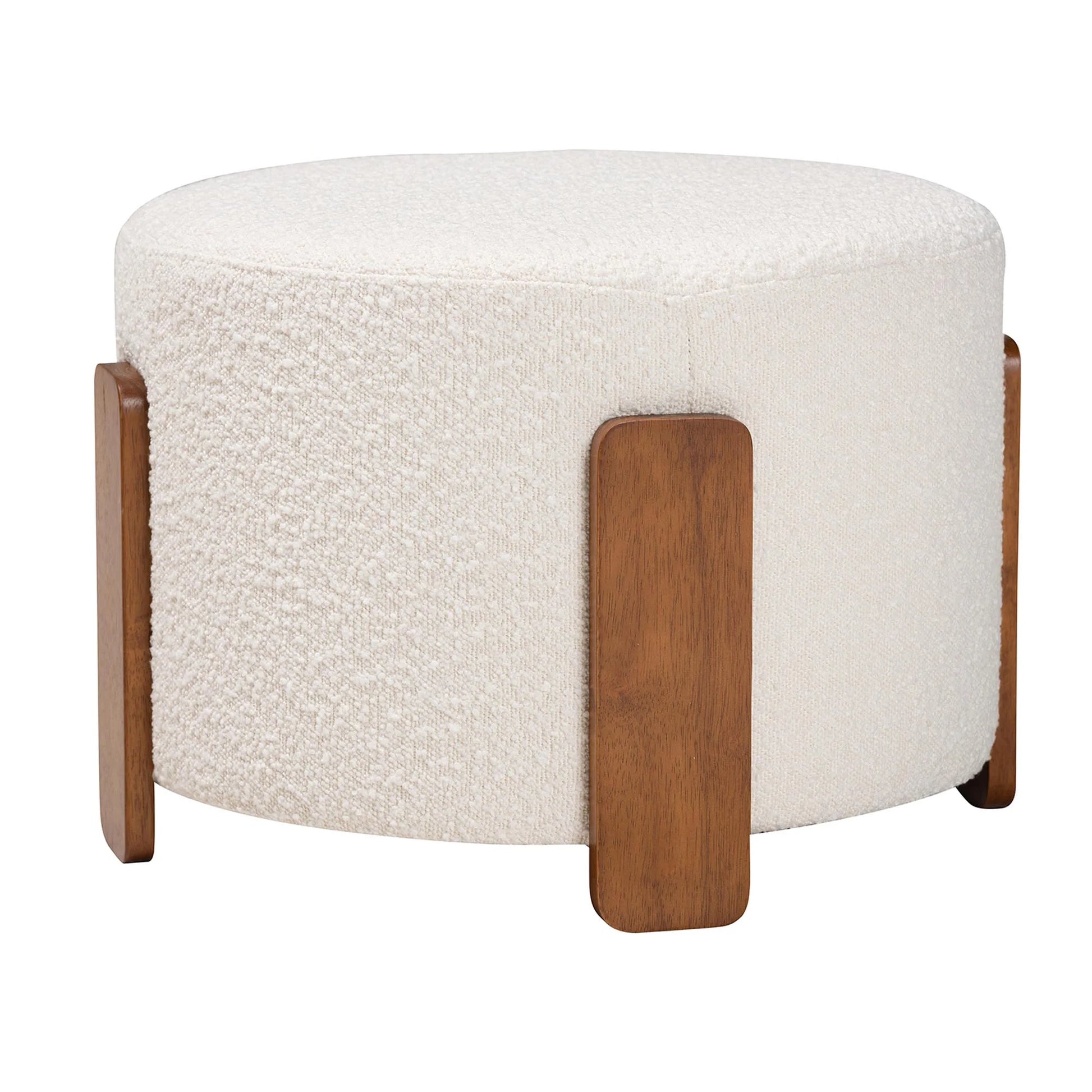 Finlay Japandi Footstool, One Size, Walnut Brown