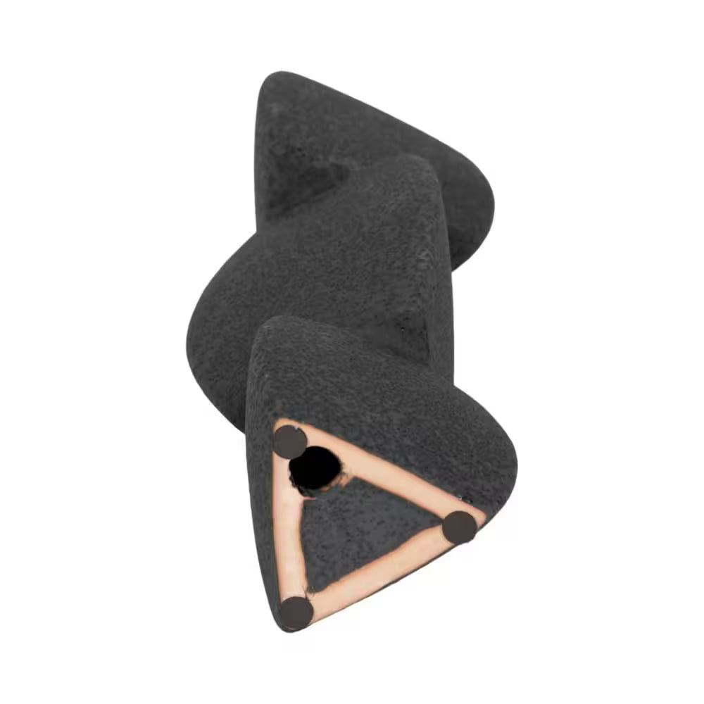 Black 12 In. Stoneware Stacked Taper Candle Holder with Sand Glaze