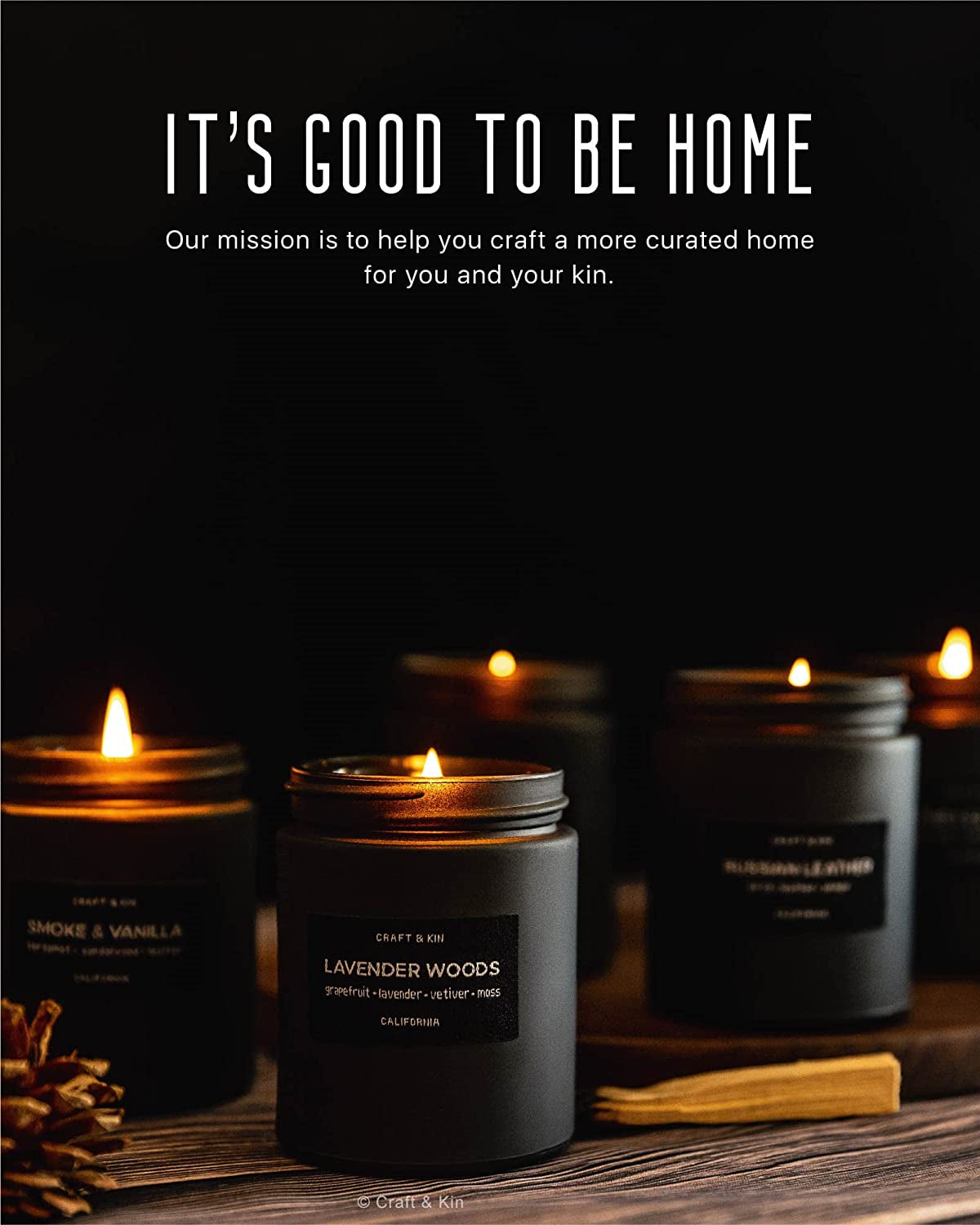 Scented Candles for Men | Smokey Fireside Scented Candle | Aromatherapy Candle