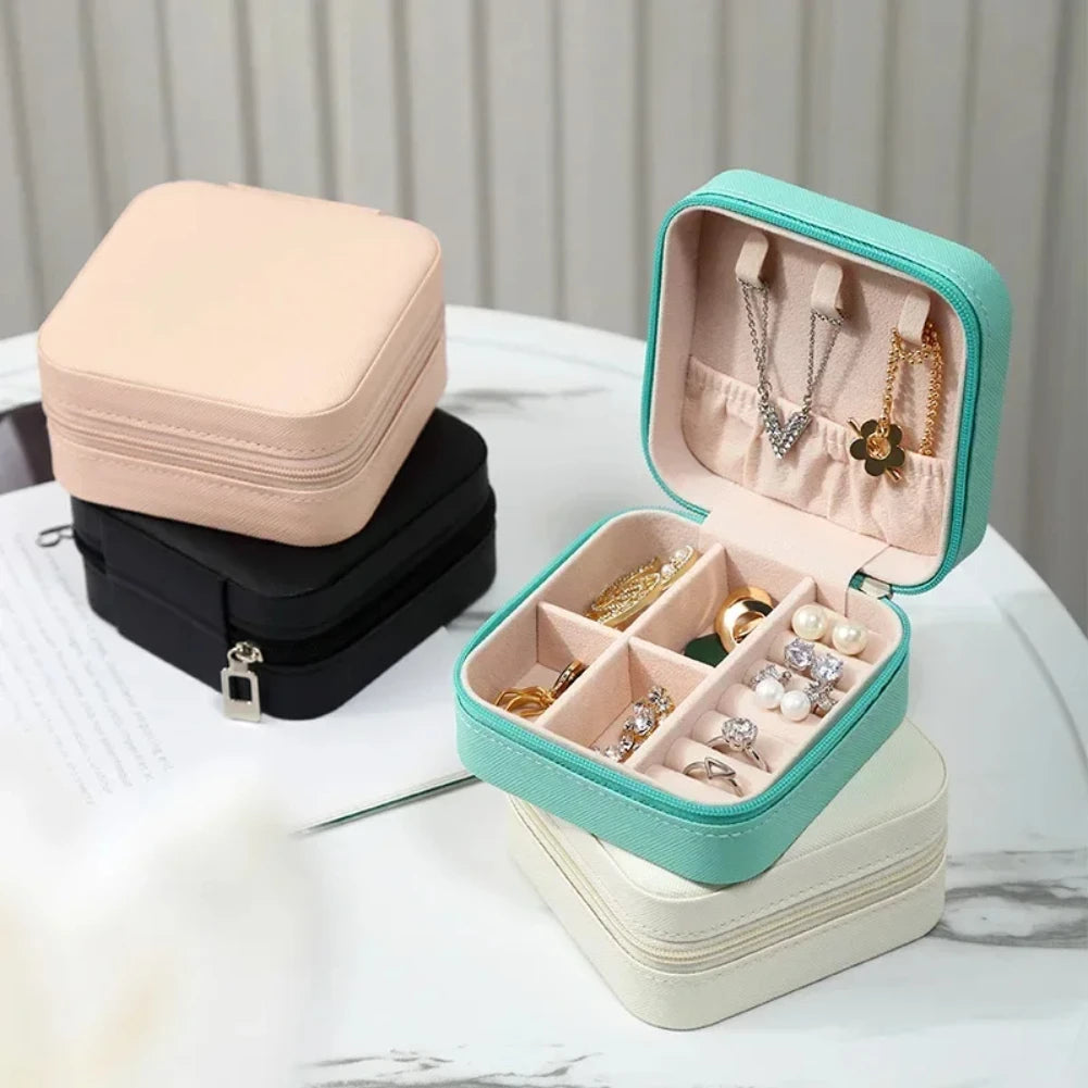 Jewelry Display Holder PU Jewelry Organizer Travel Jewelry Boxes Portable Jewelry Box Leather Storage organizador Earring Holder