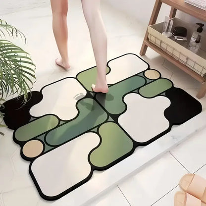 Special-shaped bathroom diatom mud absorbent floor mat toilet non-slip foot mat door mat entrance mat
