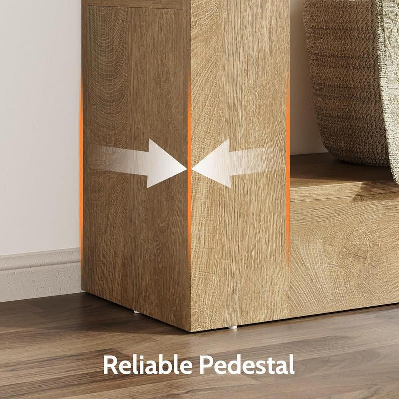 Vividwood Console Table with Drawer, Farmhouse Wood Entryway Table with Storage Shelves, 47'' Sofa Table behind Couch for Living Room, Hallway, Foyer