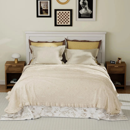 Nightstand with Drawers Farmhouse Nightstand Set of 2 Classic Walnut