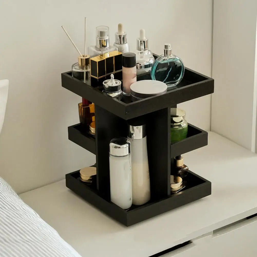 Rotating Perfume Rack Storage Rack Wooden Rotating Cosmetic Organizer with Capacity Multi-layer Design for Perfume Display
