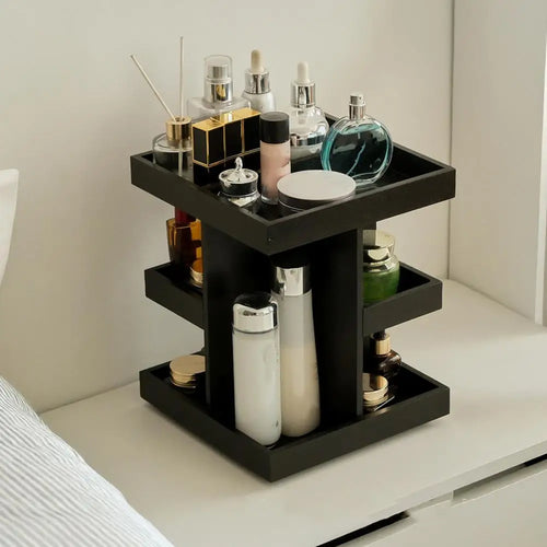 Rotating Perfume Rack Storage Rack Wooden Rotating Cosmetic Organizer with Capacity Multi-layer Design for Perfume Display