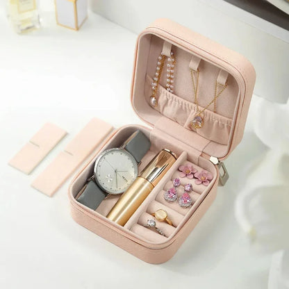 Jewelry Display Holder PU Jewelry Organizer Travel Jewelry Boxes Portable Jewelry Box Leather Storage organizador Earring Holder