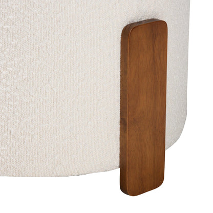 Finlay Japandi Footstool, One Size, Walnut Brown