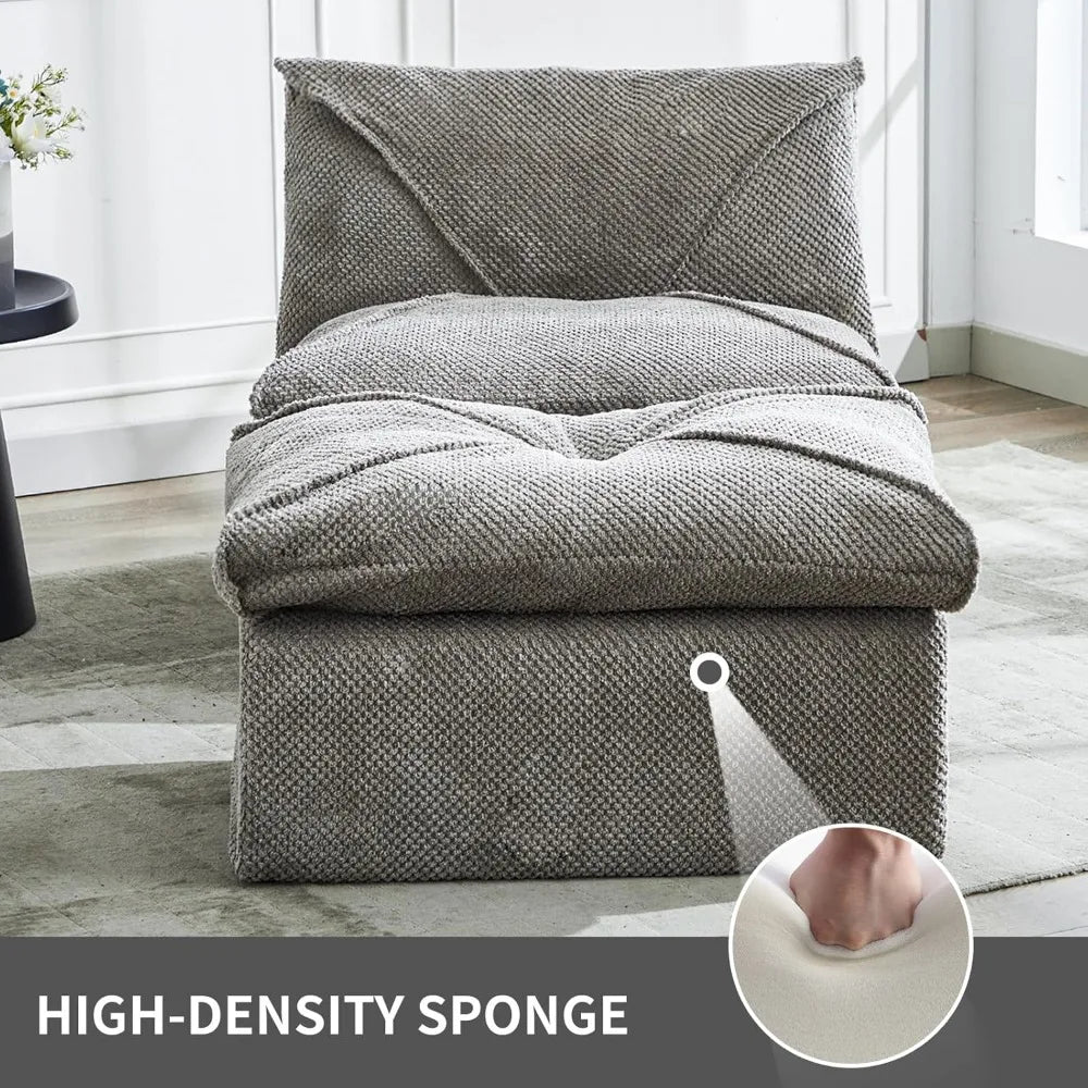 Oversized Bean Bag Sofa Chair with Ottoman for Adults and Teens, Lazy Sofa Chair with Back Support and New Foam Filled for Livin