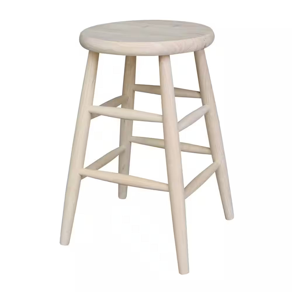 24 In. Unfinished Wood Bar Stool