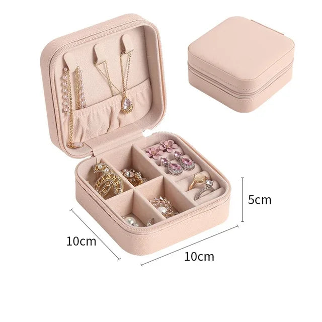 Jewelry Display Holder PU Jewelry Organizer Travel Jewelry Boxes Portable Jewelry Box Leather Storage organizador Earring Holder