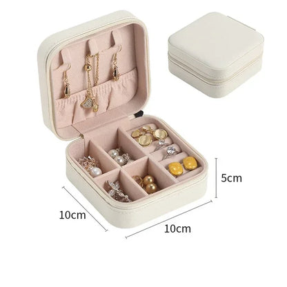 Jewelry Display Holder PU Jewelry Organizer Travel Jewelry Boxes Portable Jewelry Box Leather Storage organizador Earring Holder