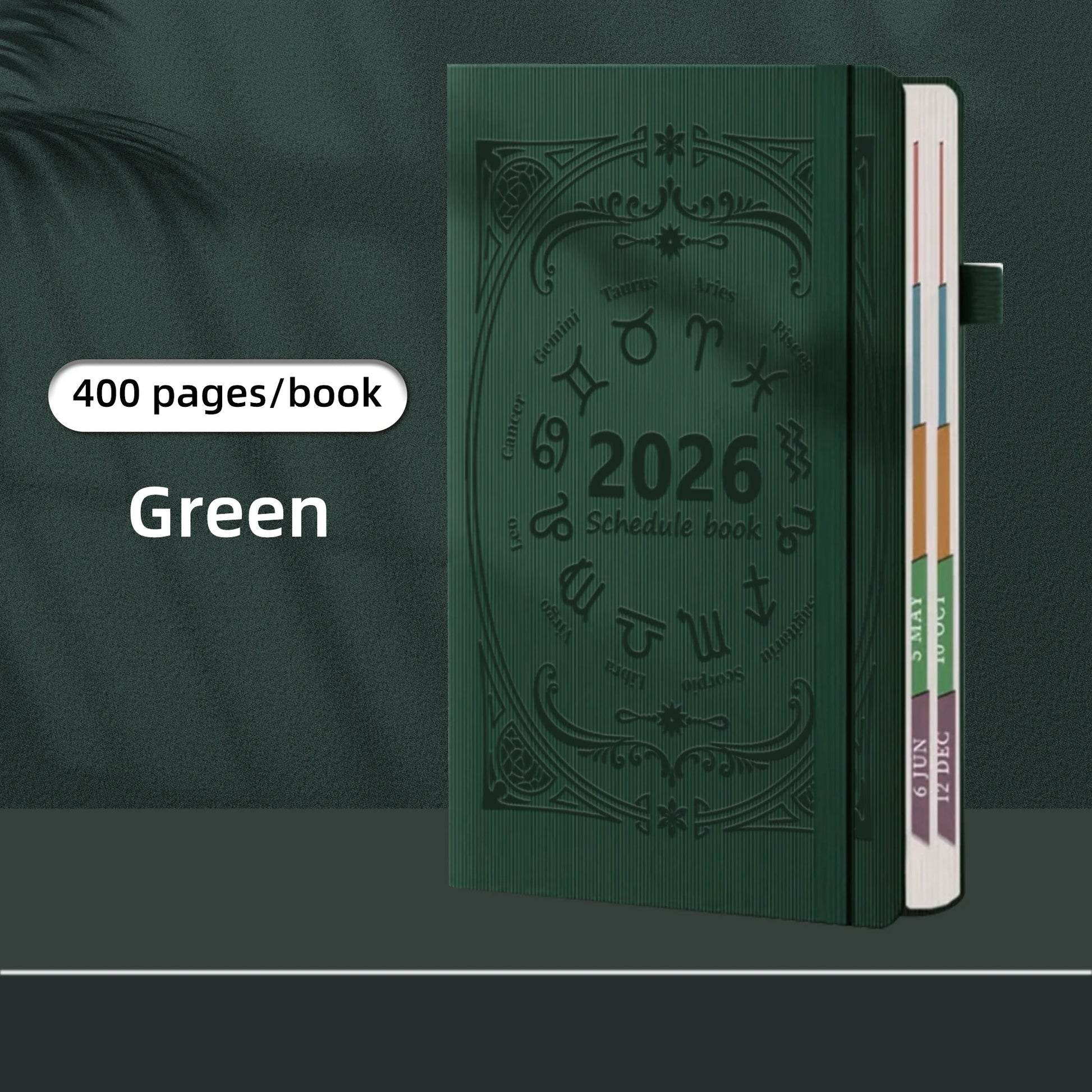 2026 A5 Textured PU Portable Agenda Book English Calendar Book Notepads Creative Daily Planner Reminder Desktop Date Calendar