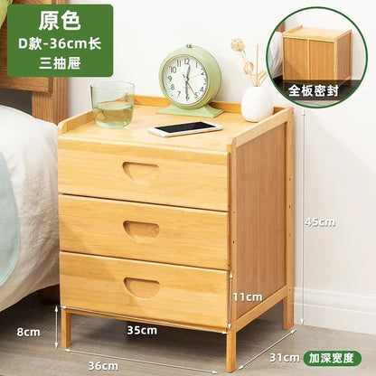 Bamboo Nightstands Bedside Tables with Open Storage Compartments Modern Side Table Easy To Assemble End Table for Bedroom