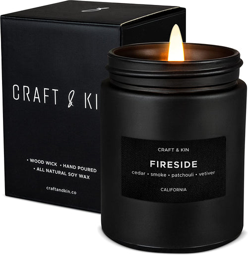Scented Candles for Men | Smokey Fireside Scented Candle | Aromatherapy Candle