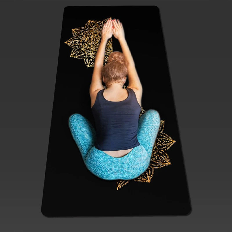 Natural rubber yoga mat female men's beginner fitness mat home professional non-slip local yoga mat