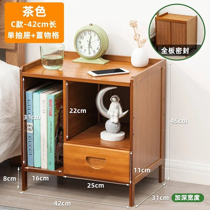 Bamboo Nightstands Bedside Tables with Open Storage Compartments Modern Side Table Easy To Assemble End Table for Bedroom