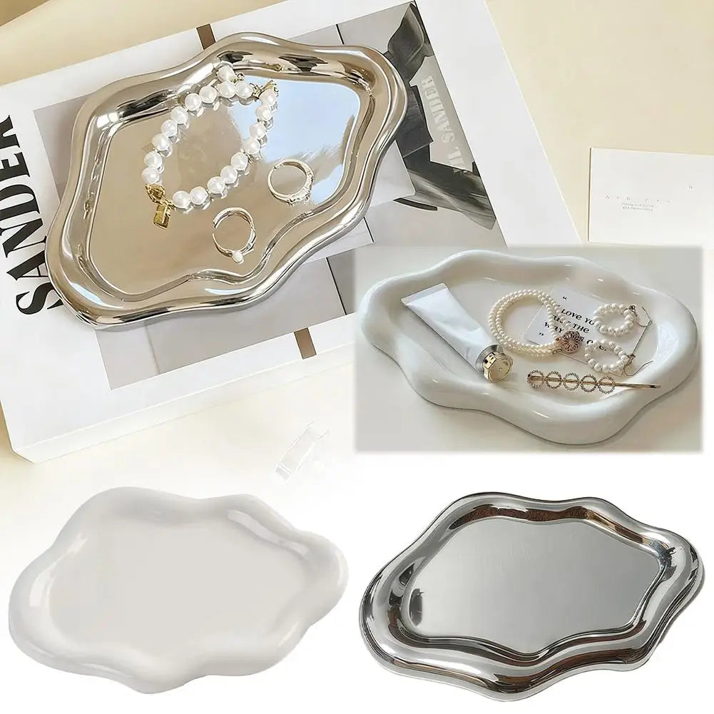 Simple Stylish Cloud Ceramic Jewelry Storage Tray Jewelry Earrings Display Desktop Ornaments Gifts For Friends L7P5