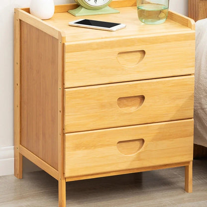 Bamboo Nightstands Bedside Tables with Open Storage Compartments Modern Side Table Easy To Assemble End Table for Bedroom
