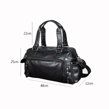 High Quality Men's Luggage PU Leather Big Messenger Bags Storage Crossbody Bag Male Travel Shoulder Bag Retro Duffle Handbag
