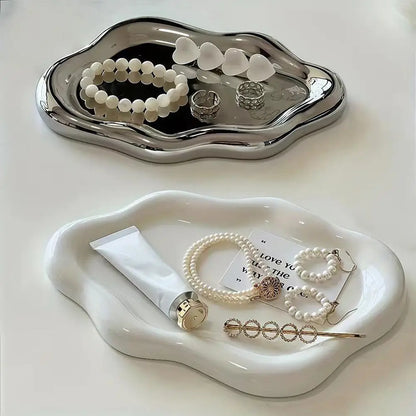 Simple Stylish Cloud Ceramic Jewelry Storage Tray Jewelry Earrings Display Desktop Ornaments Gifts For Friends L7P5