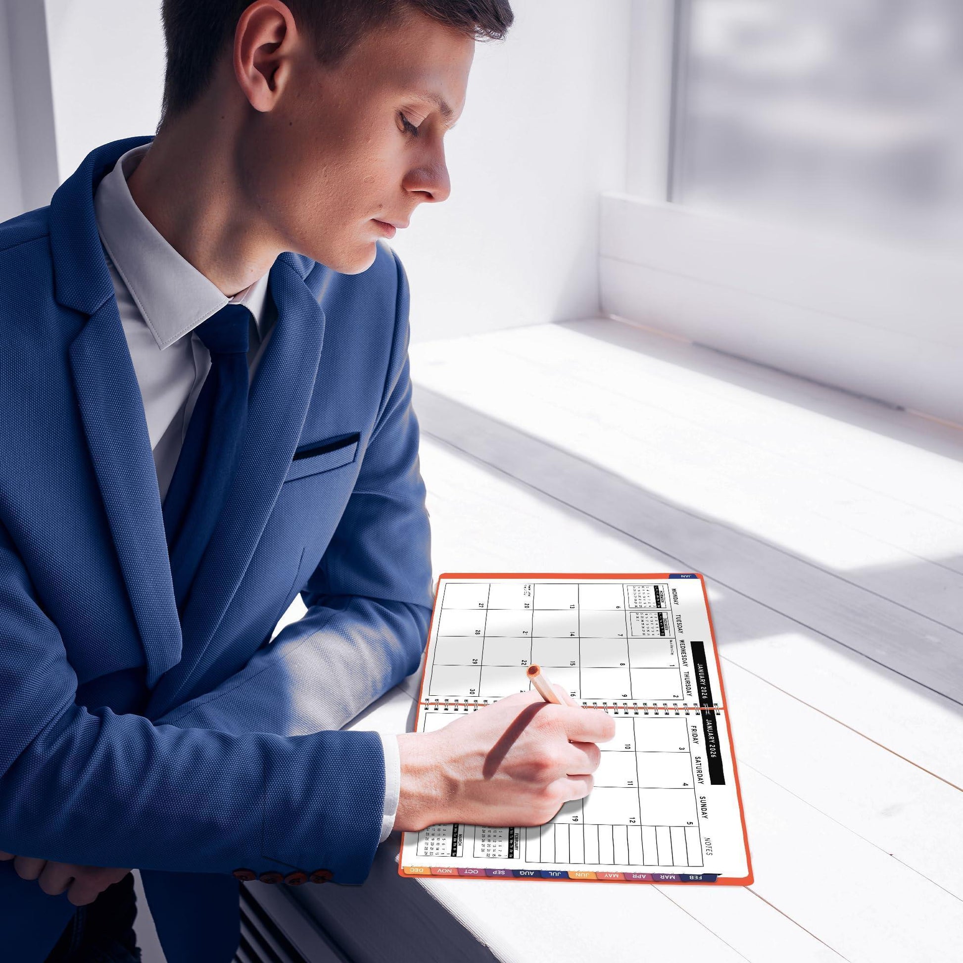 2026 Appointment Book Planner 6.5 X 8.5 Inch Large Peach Tabbed Daily Hourly Weekly Planner Schedule Book 30 Minute Time Slots Business & Personal Planner Jan 2026 Dec 2026