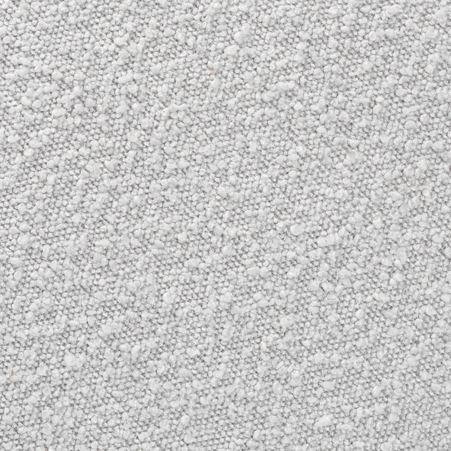 Fisk Japandi Light Grey Boucle Fabric and Walnut Brown Finished Wood Ottoman Footstool