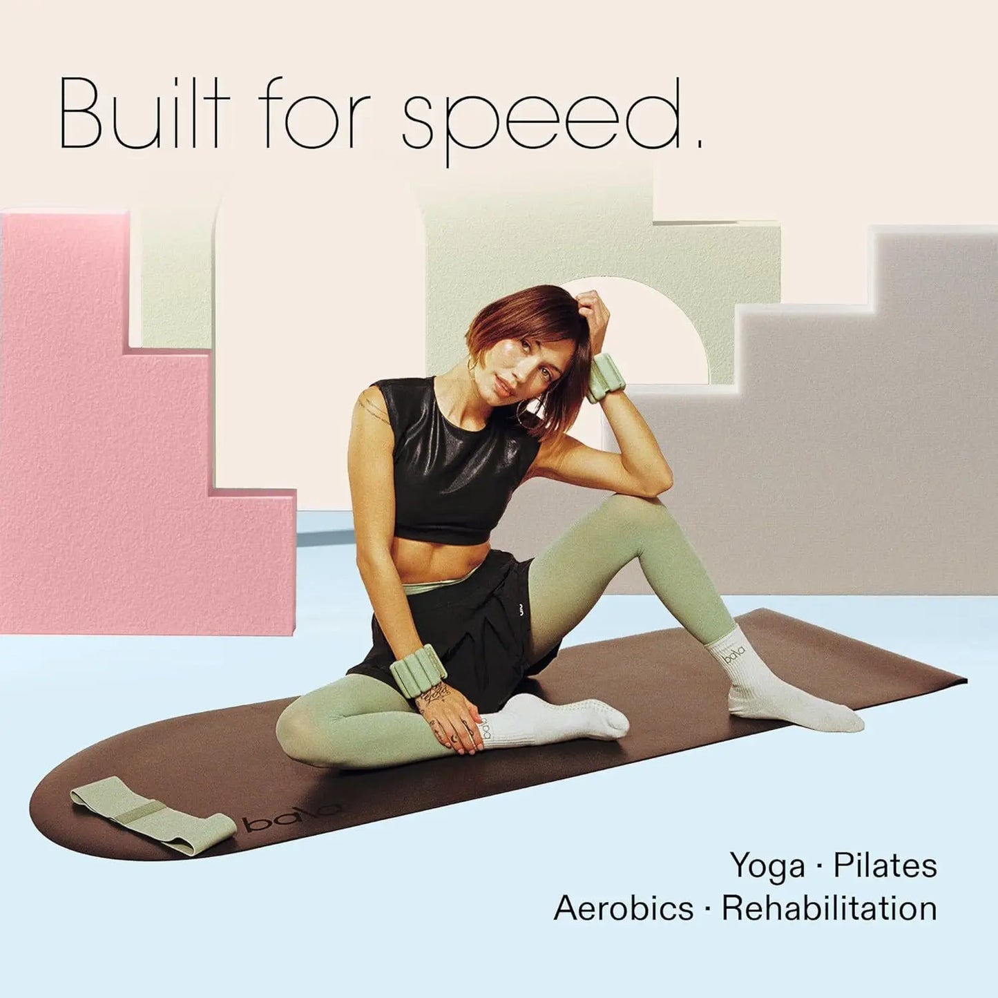 Oval Shaped Yoga Mat Upgraded Coconut Fiber Pu Rubber Yoga Mat Contrast Color Non Slip Arch Oval Yoga Mat