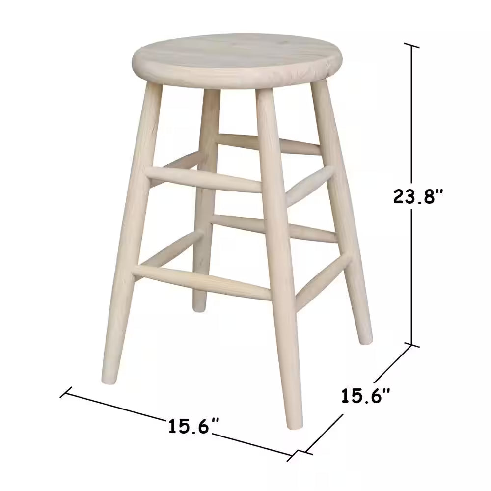 24 In. Unfinished Wood Bar Stool