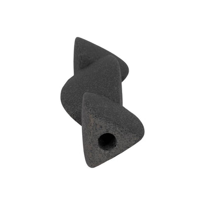 Black 12 In. Stoneware Stacked Taper Candle Holder with Sand Glaze