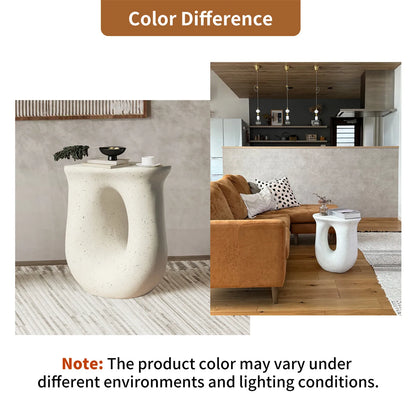 17.7" Pedestal Table Stand Cabin Decor, Handcast Polyresin, Full Color Finish End Table, Side Table, Plant Stand