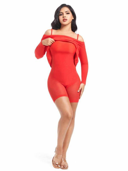 Long Sleeve Maxi Shapewear Dress with Built in Body Shaper Formal Womenswear Underwear Lady Underwear Lady Workwear Formal Wear Basic Clothing