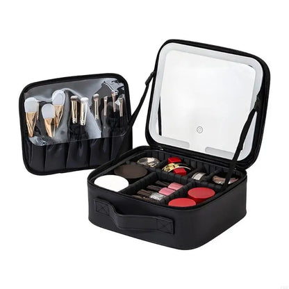 Portable LED Lighted Cosmetic Bag Multiple Compartment Waterproof Design For Nighttime Makeup Application