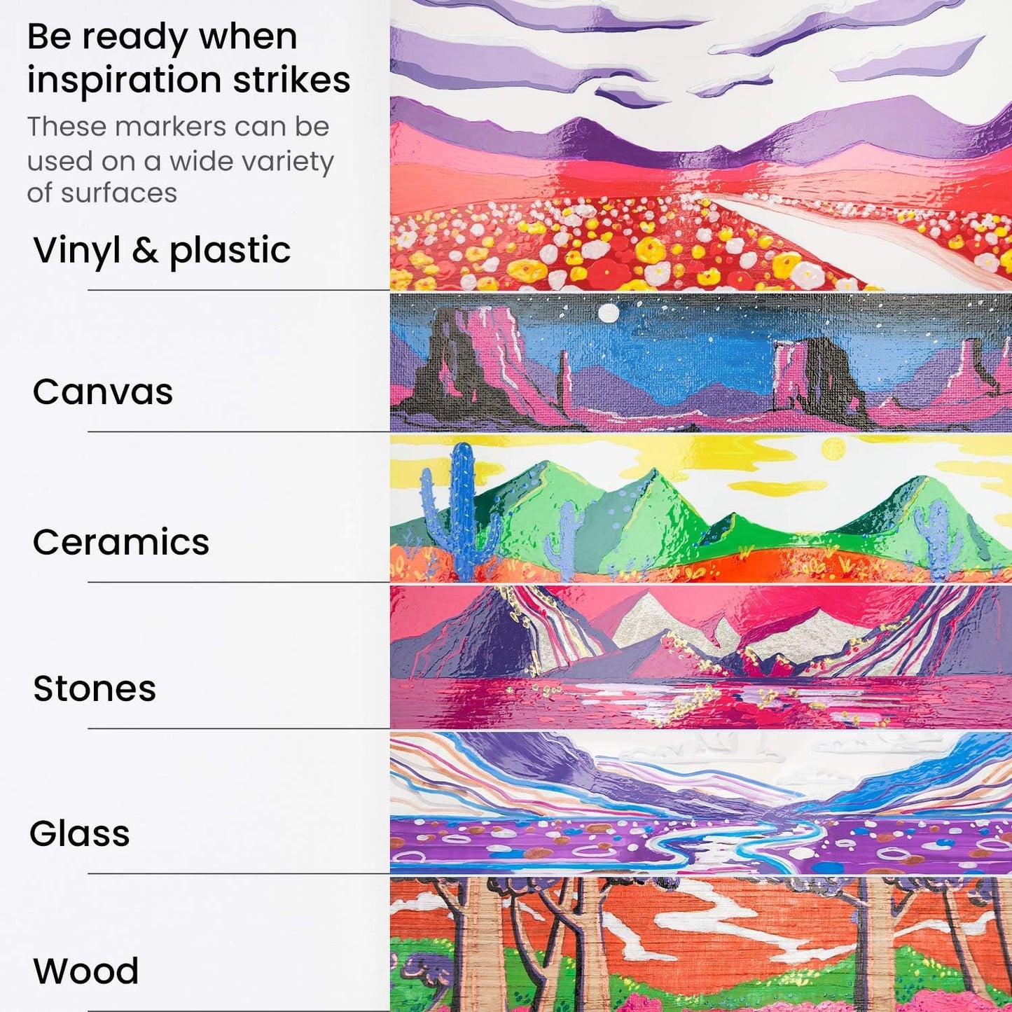 12-Pack Oil-Based Paint Markers, Black, 2.5 mm Permanent Pens, Waterproof Art Supplies for Various Surfaces Including Stone, Wood, Glass, Metal, Canvas, and Paper