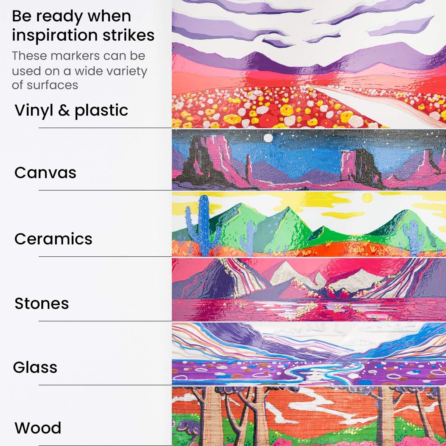 12-Pack Oil-Based Paint Markers, Black, 2.5 mm Permanent Pens, Waterproof Art Supplies for Various Surfaces Including Stone, Wood, Glass, Metal, Canvas, and Paper