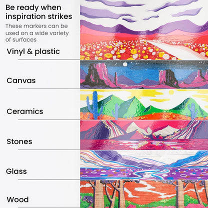 12-Pack Oil-Based Paint Markers, Black, 2.5 mm Permanent Pens, Waterproof Art Supplies for Various Surfaces Including Stone, Wood, Glass, Metal, Canvas, and Paper