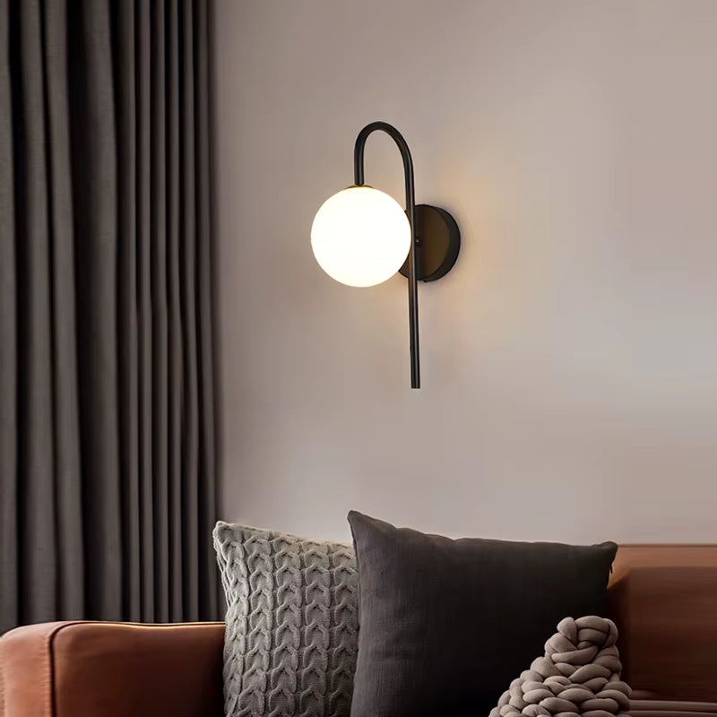 Nordic Golden LED Wall Lamp with 9W G9 Bulb Indoor LED Wall Lighting Fixtures for Bedroom Living Room Black Wall Sconce