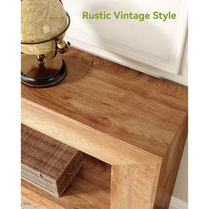 Turrella 47 In. Wood Color Rectangle MDF Console Table with Storage, Accent Table for Living Room, Entrance, Hallway