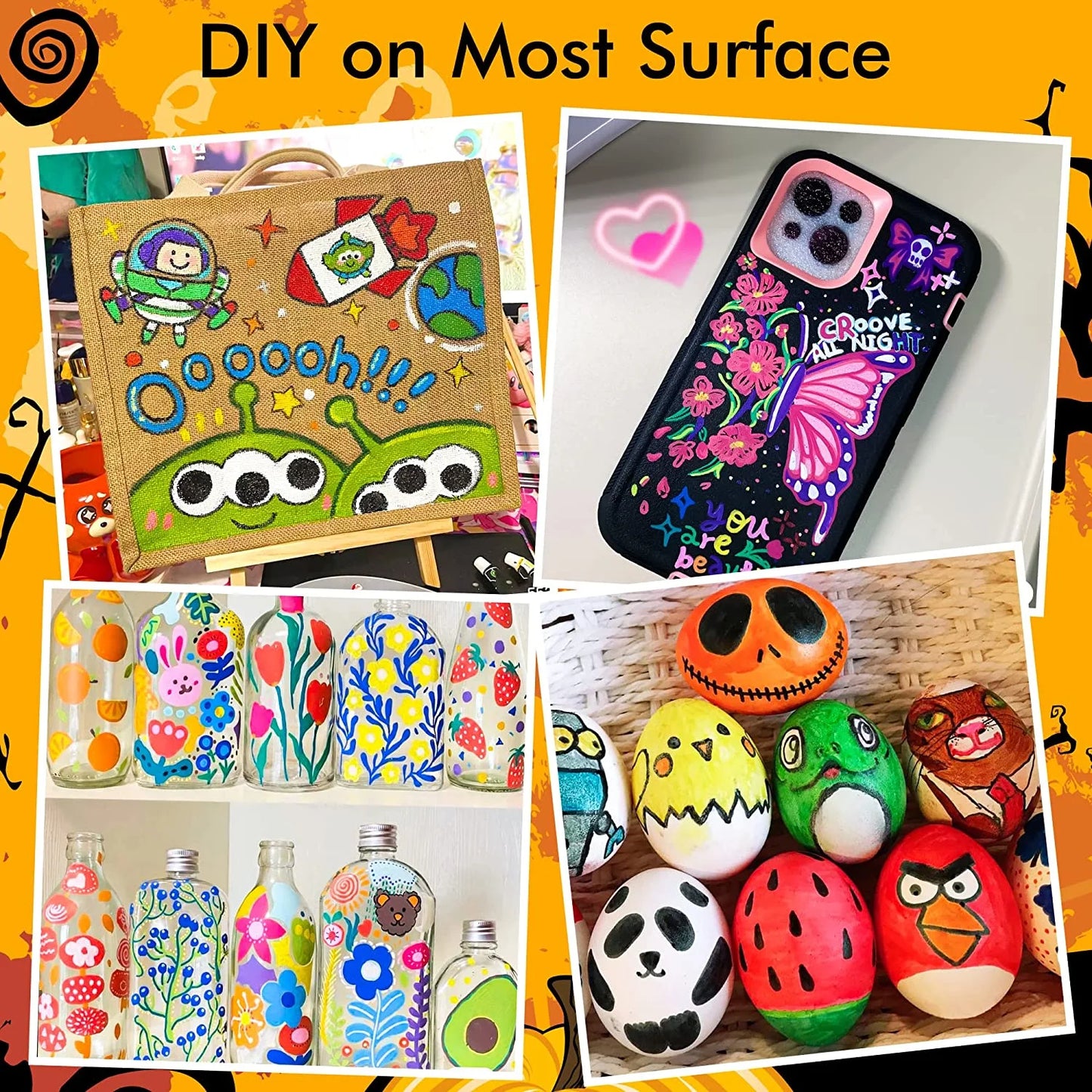 36 Colors Dual Tip Acrylic Paint Markers, Brush Tip and Fine Tip Acrylic Paint Pens for Rock Painting, Ceramic, Wood, Canvas, Plastic, Glass, Stone, Calligraphy, Card Making, DIY Crafts