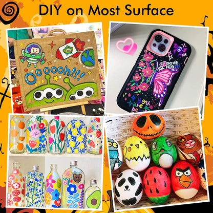 36 Colors Dual Tip Acrylic Paint Markers, Brush Tip and Fine Tip Acrylic Paint Pens for Rock Painting, Ceramic, Wood, Canvas, Plastic, Glass, Stone, Calligraphy, Card Making, DIY Crafts